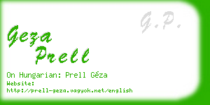geza prell business card