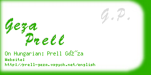 geza prell business card